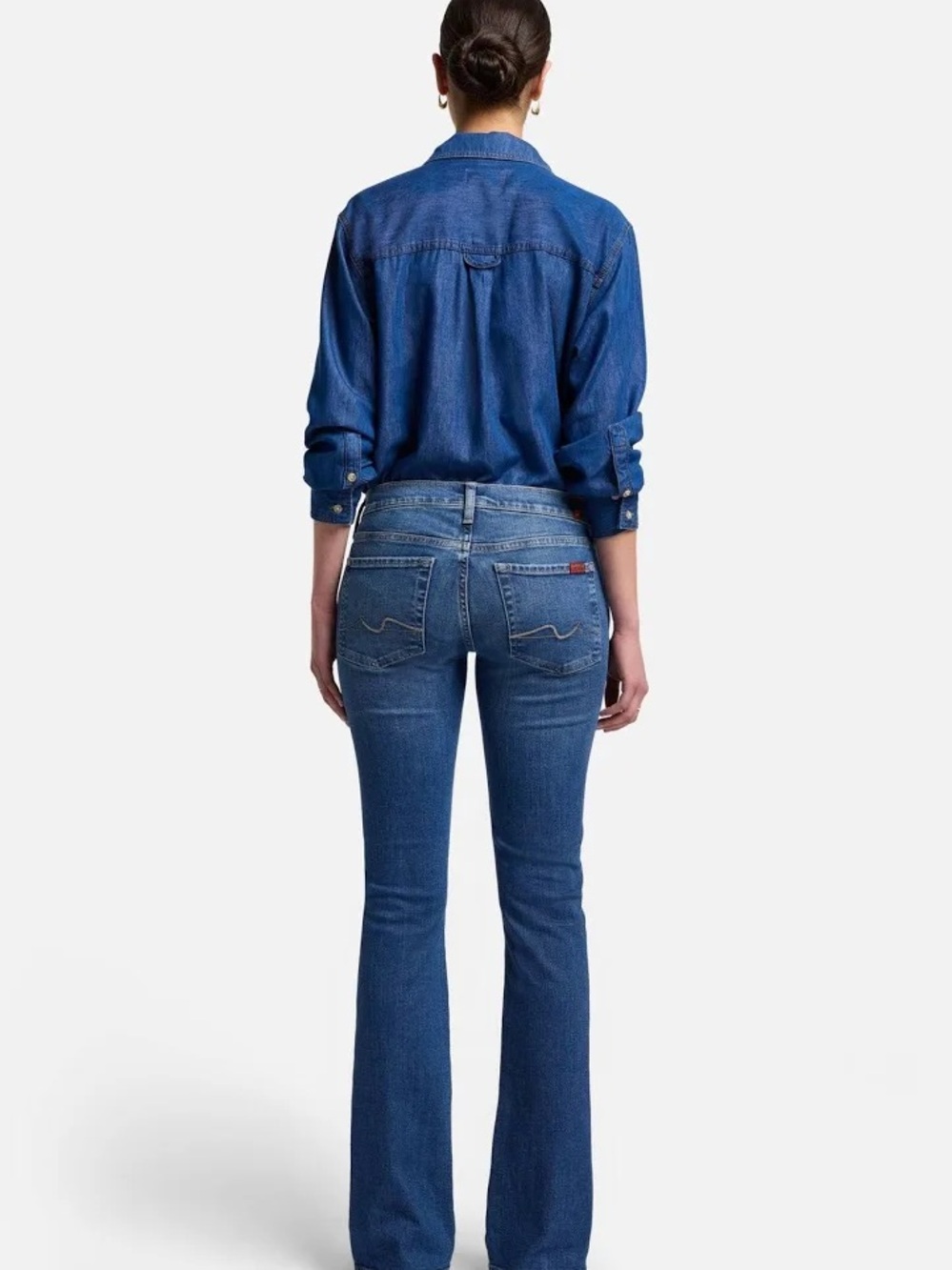 7 For All Mankind Blue Boot Cut Jeans - Picture 3 of 5